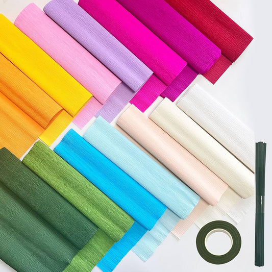 Conf. 20 Rotoli Carta Crespa Leggera Colori Assortiti
