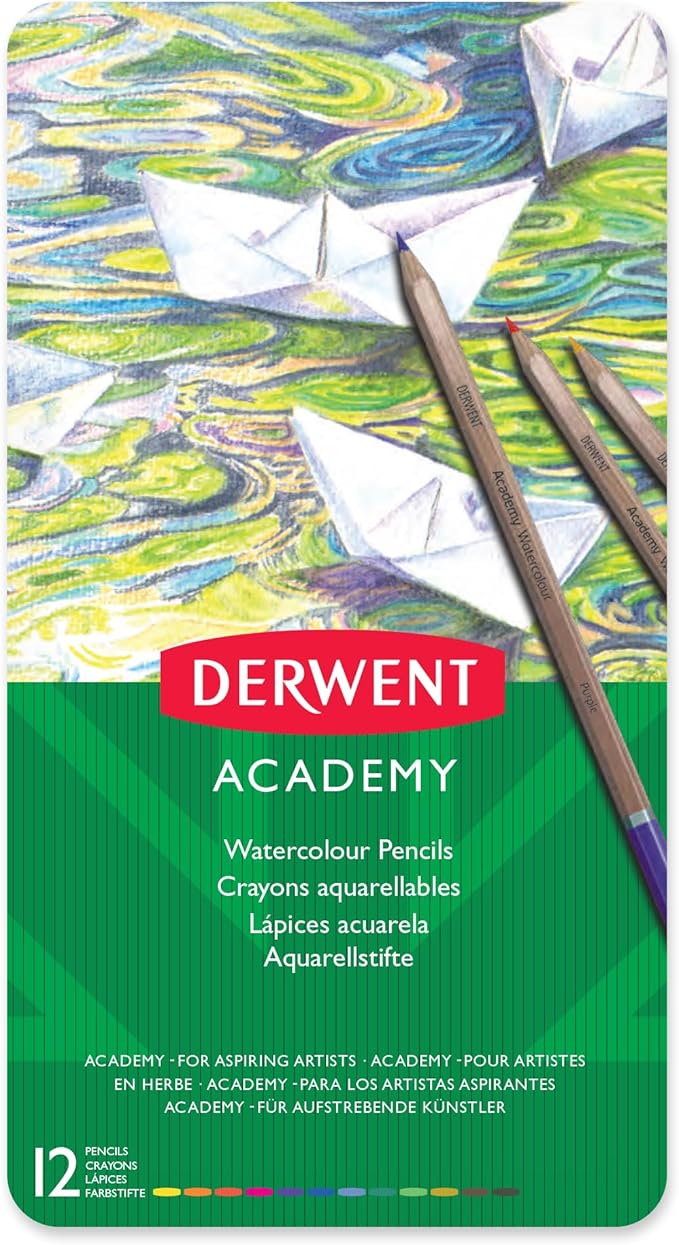Derwent Academy Set di 12 Matite Colorate Acquerellabili