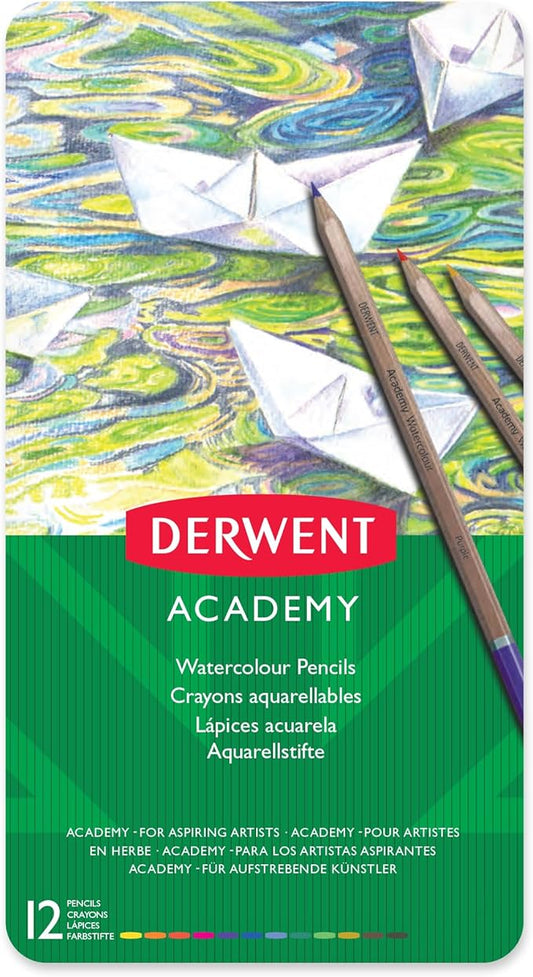 Derwent Academy Set di 12 Matite Colorate Acquerellabili