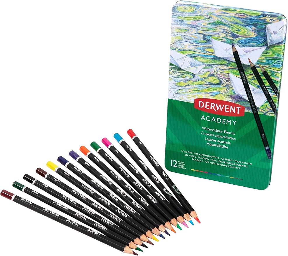 Derwent Academy Set di 12 Matite Colorate Acquerellabili