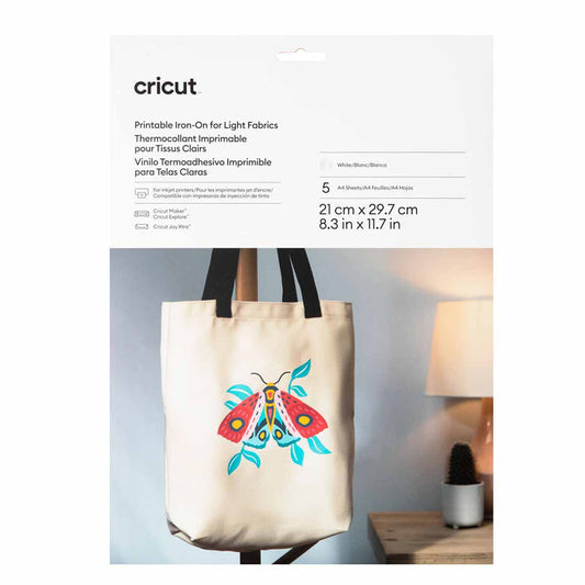 Cricut™ - Fogli stampabili per tessuti chiari – A4 (5 ct)