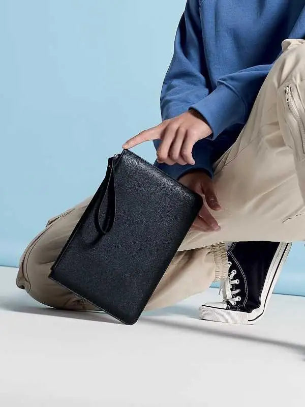 Pochette Grande in Ecopelle Multiuso con Chiusura a Zip Oro – Personalizzabile