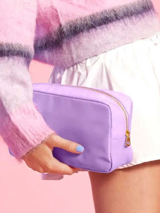 Beauty Case Multiuso in Nylon con Cerniera Dorata – Personalizzabile e Eco-friendly