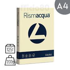 Pacco 125 Fg. Cartoncini Colorati Gr. 200 Favini Rismaluce/Rismacqua In 10 Tonalità Differenti