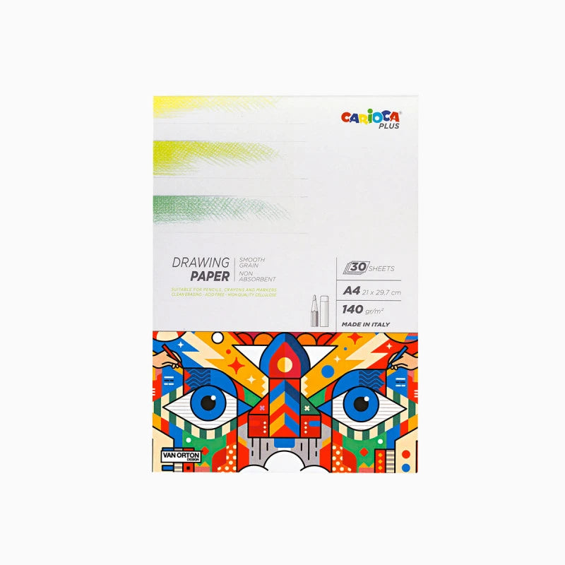 Carioca plus Blocco carta per Drawing matite e pastelli A4 gr. 140