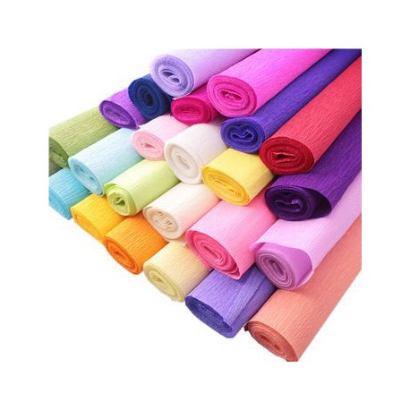 Conf. 10 Rotoli Carta Crespa Pesante Colori Pastello Assortiti