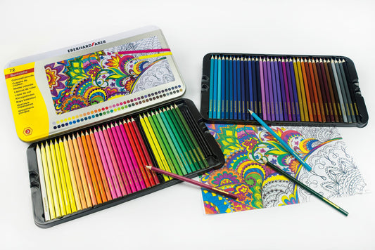 Scatola In Metallo 72 Matite Colorate Eberhard Faber