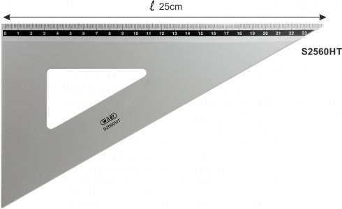 Squadra in metallo alluminio per disegno tecnico   30° - 60°