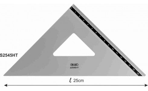 Squadra in metallo alluminio per disegno tecnico   45°