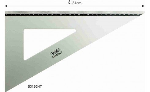 Squadra in metallo alluminio per disegno tecnico   30° - 60°