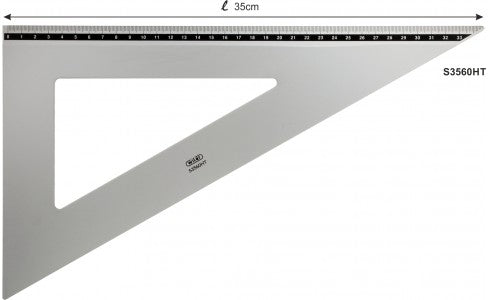 Squadra in metallo alluminio per disegno tecnico   30° - 60°