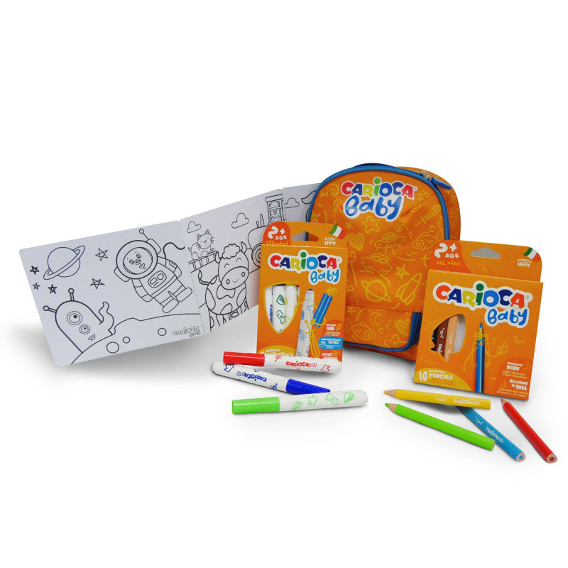 Zaino Carioca BABY per Asilo Nido – Con Pennarelli, Matite e Schede da Colorare