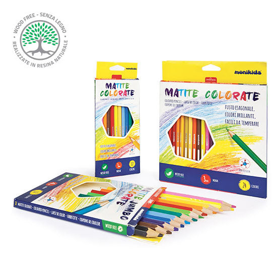 Pastelli colorati Jumbo  da 12 Wood Free ecologiche