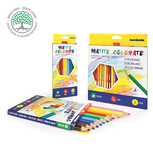 Pastelli colorati Jumbo  da 12 Wood Free ecologiche