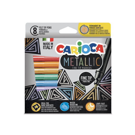 Sc. 8 Pennarelli Carioca Punta Fine Metallic