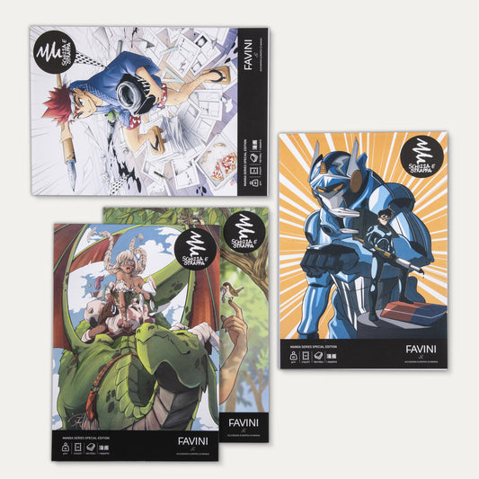 Blocco Manga schizza e strappa A4 Favini & accademia Europea del manga
