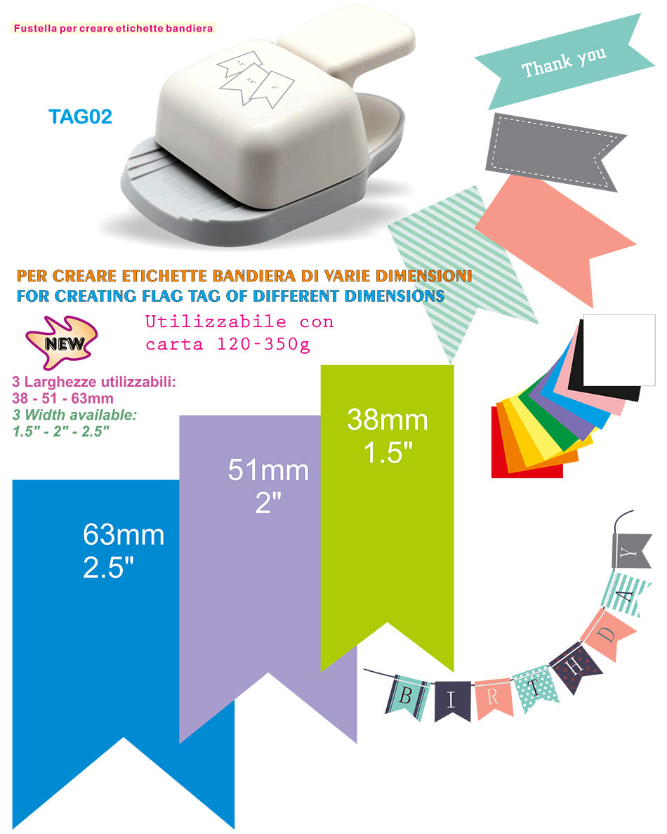 Fustella Bandierine 3 Diversi Tagli
