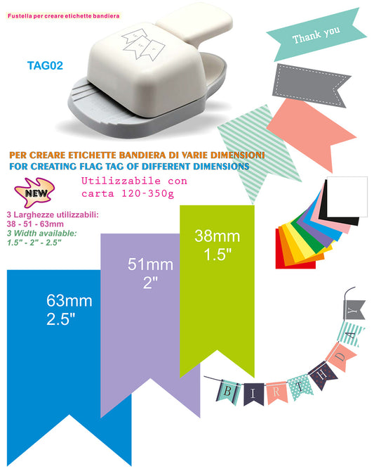 Fustella Bandierine 3 Diversi Tagli