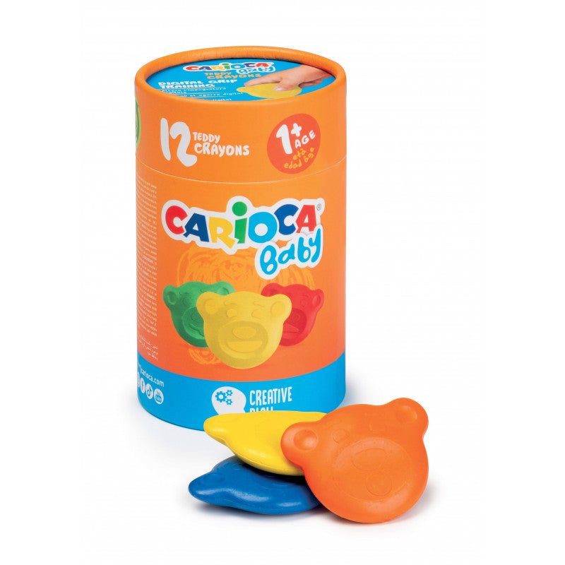 Carioca Baby - Scatola da 12 Pastelli a Forma di Orsetto
