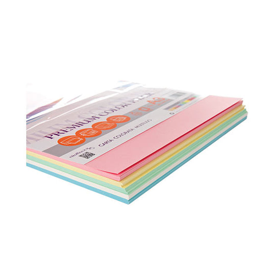Carta A4 gr. 200  colori tenui assortiti fg 100