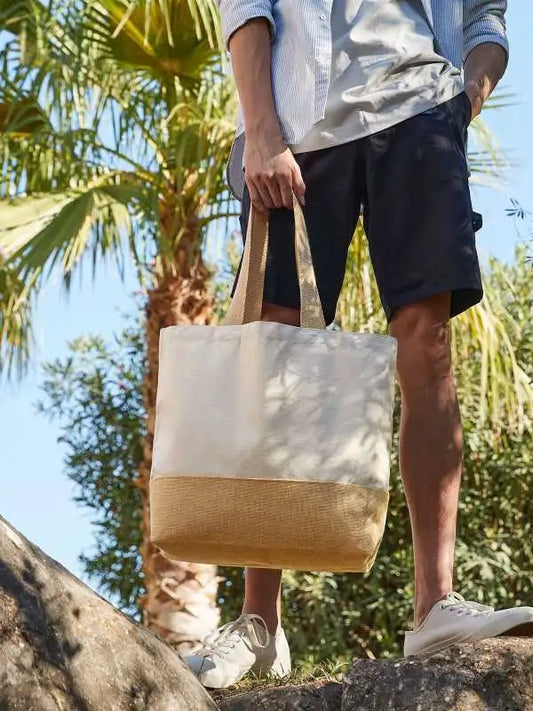 Borsa mare juta con fondo "elegant"