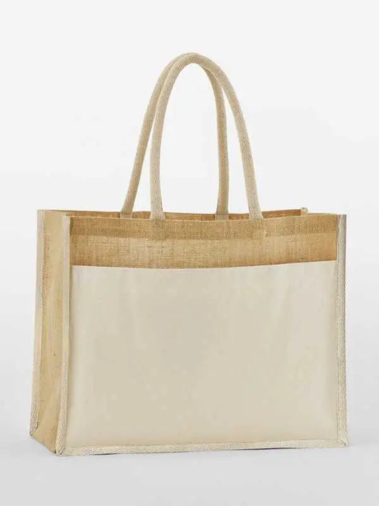 Borsa juta con tasca 42x33 cm.