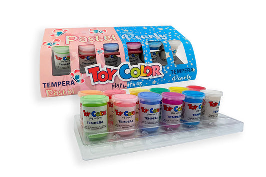 Tempera pronta perlata/pastello 6+6 da 25 ml