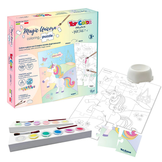 Puzzle da colorare scatola regalo Magic Unicorn by Toy Color